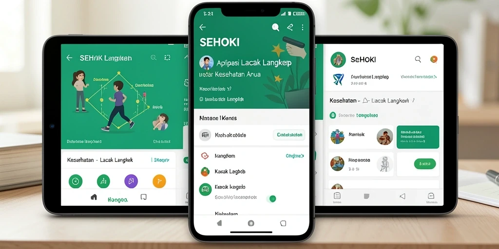 Antarmuka SEHOKI dengan fitur pelacakan langkah yang mudah digunakan.